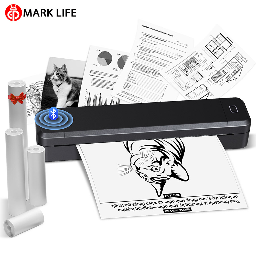 Commercial Document Printing - Marklife A4 طابعة حرارية محمولة تعمل