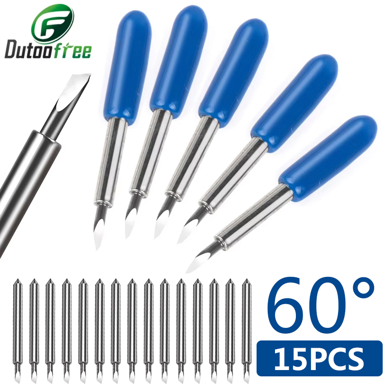 Cutting Plotter Blade - 15 قطعة/مجموعة شفرات قطع فينيل بزاوية
